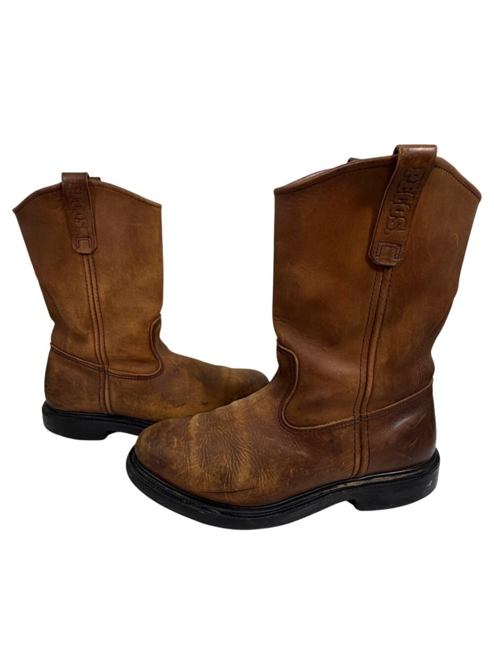 Red Wing 1105 Pecos Brown Leather Work Cowboy Oil Resistant Boots Mens SZ 9D USA